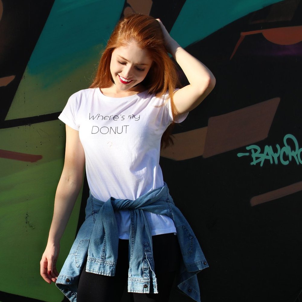 Such a Lady Where's My Donut T-shirt White